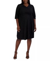 Robbie Bee Plus Size O-Ring Glitter A-Line Dress Black Size 2X $89 - $28.71