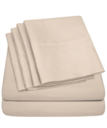 Sweet Home Collection 1500 Count 6 Piece Bedroom Full Bed Sheet Set Beige - $25.86
