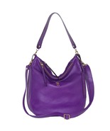 Bruno Rossi Italian Made Violet Purple Pebbled Leather Medium Hobo - $8,242.05 MXN