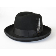 Men Bruno Capelo Dress Hat Australian Wool Homburg Godfather GF100 Black image 4