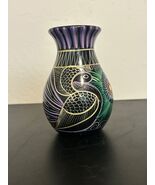 Talavera Mexican Pottery Folk Art Hand Painted 5” Bud Vase colorful Bird - €21,20 EUR