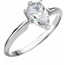 Pear Diamond Engagement Ring 14k White Gold (1.03 Ct F SI1 Clarity) GIA  - £3,493.70 GBP