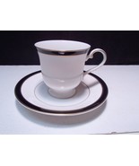 Cup &amp; Saucer Mikasa BLACK TIE ~ Petite Bone - - $7.99