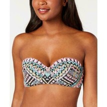 Bar III Neon Tribal Bandeau Bikini Top Size S Black Underwire New  - $19.75