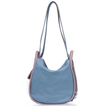 Bruno Rossi Italian Made Blue Calf Leather Convertible Hobo Bag Backpack - £231.38 GBP