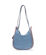 Bruno Rossi Italian Made Blue Calf Leather Convertible Hobo Bag Backpack - $5,471.62 MXN
