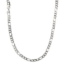 Figaro Chain Necklace Solid Surgical Stainless Steel 15-34in 3mm Hypoallergenic - £12.78 GBP