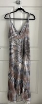 Primark Dress Size 8 Brown Blue Tie Dye Hi Lo Sun Sleeveless Midi  V Neck - £18.99 GBP