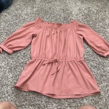 stella tweed 1x blouse womens plus size off shoulder pink blouse Quarter Sleeve - £10.81 GBP