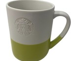 Starbucks Green White Porcelain Mermaid 2014 Ceramic Coffee Mug 12 Oz - $12.41