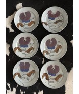 Set Of 8 Pottery Chargers Dinner Plates Hand Thrown Signed Modern Floral... - £66.10 GBP