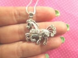 Crystal horse silver pendant - €7,73 EUR