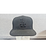 Black On Black Blackout New Era Los Angeles Dodgers MLB 7 1/4 Fitted Hat... - $13.86