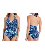 Badgley Mischka Swimsuit Women&#39;s Casbah Twist Bra Paisley Maillot 1-PC S... - $61.35 CAD