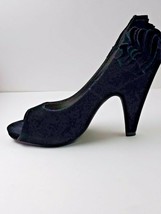 Qupid Women&#39;s Black Velvet  High Heel Party Shoes Size US 6.5  - £9.52 GBP