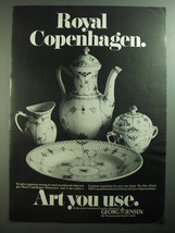 1970 Georg Jensen Ad - Royal Copenhagen Blue Fluted Half Lace Dinnerware - £14.78 GBP