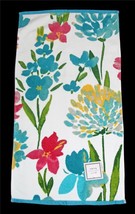 Gorgeous PERI Big Bold Colorful Flowers Decorative Soft Velour HAND Towel - £12.78 GBP