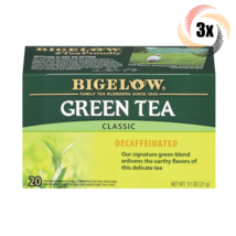 3x Boxes Bigelow Classic Decaffeinated Green Tea | 20 Pouches Per Box | .91oz - £16.26 GBP