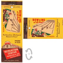 Vintage Matchbook Cover Brunswick Centennial Bowling Alley Saginaw MI 1930s - $14.84