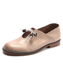 Spring British Style Ladies Shoes 100% Leather Ox Shoes For Women Slip On Casual - £61.43 GBP