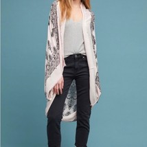 Free People Cream Blue Mirrored Paisley Cocoon Kimono One Size - $60.78