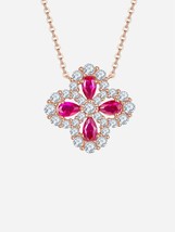 Ruby Flower Necklace - £75.70 GBP
