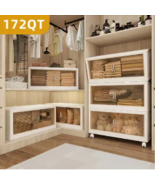 Wide Clear Door Foldable Storage Box  3-Tier Large Capacity Organizer, 172 QT 21 - $98.28