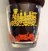 Transportation Rocks Glass MCM VTG Hazel Atlas Train Steamboat Cable Ant... - £11.60 GBP