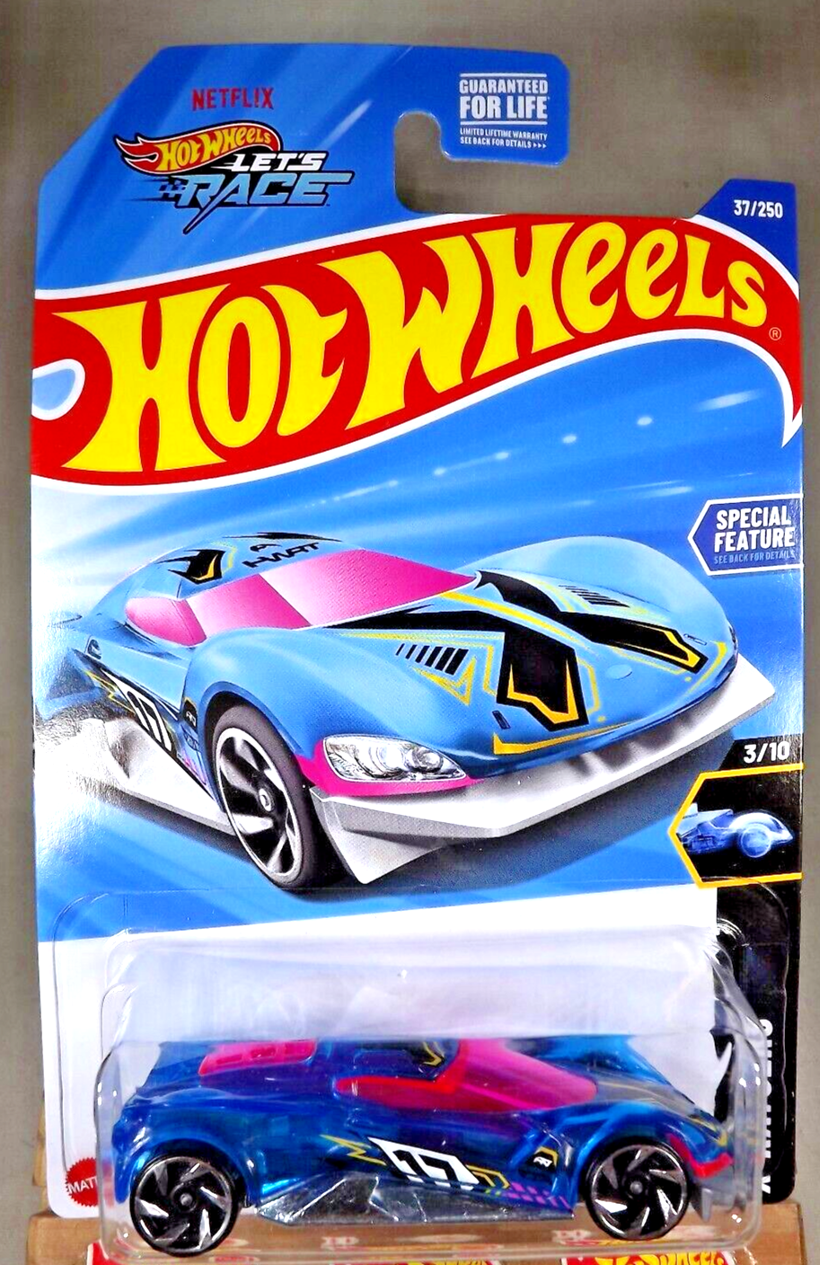2025 Hot Wheels #37 X-Raycers 3/10 CRESCENDO Transparent Blue w/Chrome RA Spokes