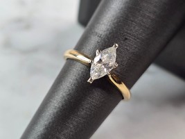 Womens Vintage Estate 14K Gold Marquise Diamond Engagement Ring 2.5g #E1842 - $1,282.05