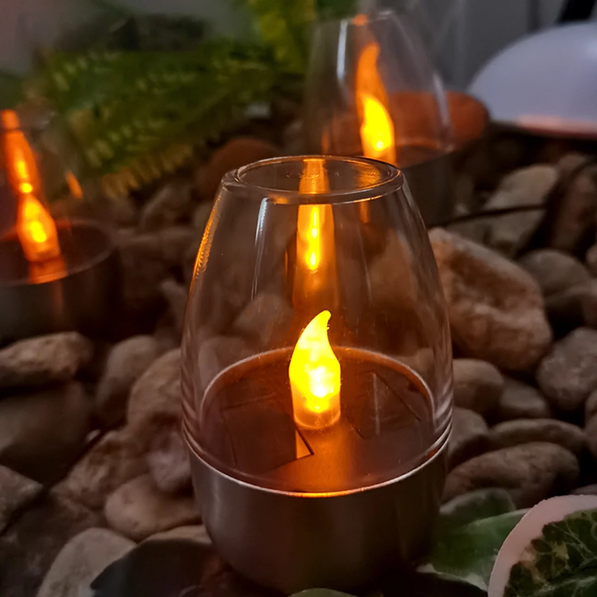  light outdoor led candle light waterproof tea lamp deck night lamps garden light solar thumb200