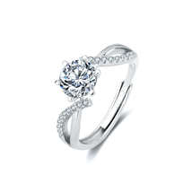 Spiral Moissanite Adjustable Open-ended Ring - £42.28 GBP