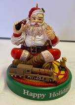 Coca-Cola Trim A Tree Ornament Collection SANTA PLAYING WITH TRAIN Vinta... - $14.94