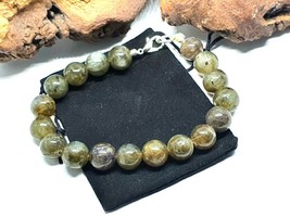 Labradorite 10mm Natural Real Gemstone Clasp Bracelet 8&#39;&#39; Protection &amp; Bag - £13.35 GBP