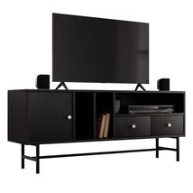 LeisureMod Rochester Mid-Century Modern Rectangular TV Stand with Enclosed Stora - $318.49