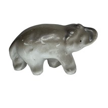 Vintage Ceramic Gray Elephant Figurine Trunk Up Miniature Good Luck Elep... - $148.66 MXN