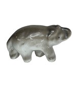 Vintage Ceramic Gray Elephant Figurine Trunk Up Miniature Good Luck Elep... - $7.92