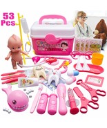 53Pc Kids Doctor Playset Girls Nurse Kit Pretend Play Toys Toddler Play ... - £41.45 GBP
