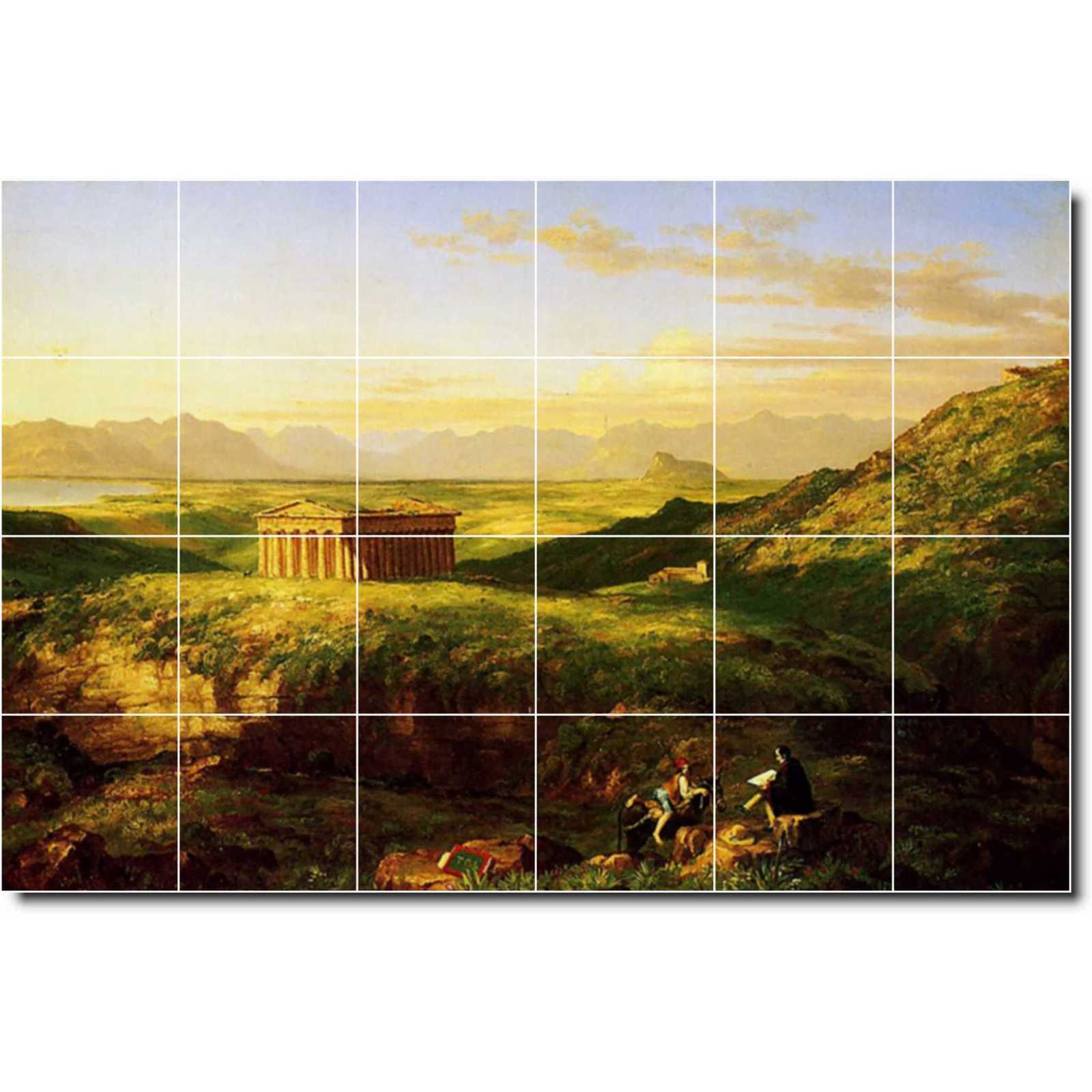Cole thomas the temple of segesta with the artist sketching