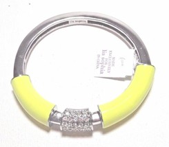Nwt $98 Lia Sophia Stretch Bracelet Yellow Citron Technicolor Crystal Bangle - £7.11 GBP