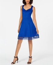 Donna Ricco Lace-Trim Fit and Flare Dress, Size 14 - £35.52 GBP