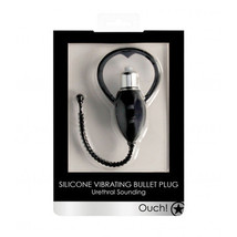 Ouch! Urethral Sounding Silicone Vibrating Bullet Plug Black - £37.52 GBP