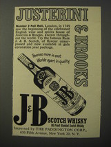 1953 J&amp;B Scotch Ad - Justerini &amp; Brooks Number 2 Pall Mall, London, in 1749  - £14.72 GBP