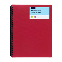 Tudor A4 Matte 20 Pocket Refillable Display Book - Red - £13.46 GBP