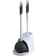 Clorox Toilet Plunger and Bowl Brush Combo Set with Caddy, White/Gray - £21.18 GBP