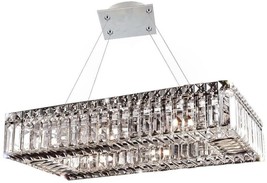 Pendant Light KALCO BAGUETTE Modern Classic Rectangular 8-Light Clear Crystal - £3,803.36 GBP