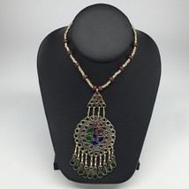 Kuchi Necklace Afghan Tribal Fashion Colorful Glass ATS Necktie Necklace, KN375 - £7.97 GBP