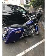 Deep Cobalt Blue stretch saddlebags4 Inch Stretched hardware 4 Harley Da... - $475.20