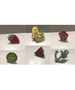 6 Random Enamel Metal Small Pin Backs - $8.06