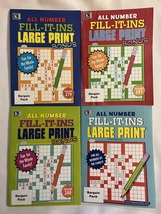 Lot of 4 Kappa All Number Fill-It-ins LARGE PRINT Puzzle Books 2021 - £17.27 GBP